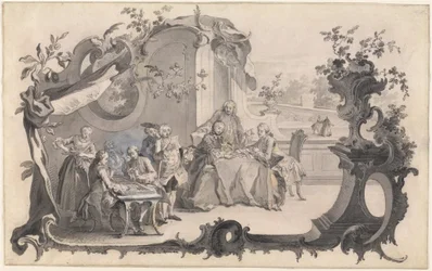 Een Elegant Gezelschap dat Bordspellen Speelt