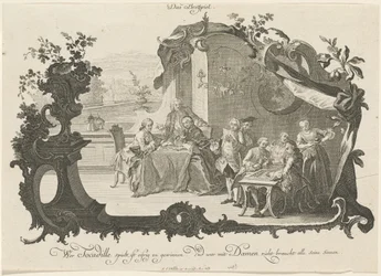 Das Bretspiel (Dames en Heren die Bordspellen Spelen)