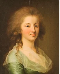 Portret van een jonge dame in een groene jurk