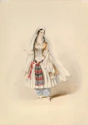 Kostuumstudie voor Blonde in de Ontvoering uit het Serail door W.A. Mozart, ca. 1830-50