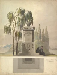 Ontwerp voor een Graf, Rothgeisser in Neurenberg Elevatie en Grondplan, 1826