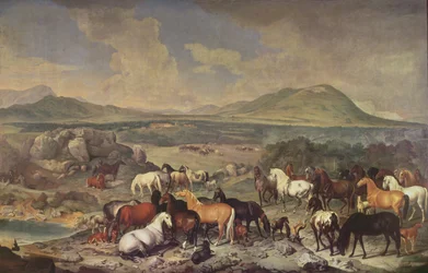 De keizerlijke stoeterij met lipizzanerpaarden