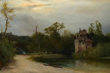Parklandschap in de vroege ochtend
