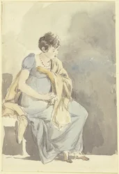 Zittende vrouw