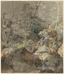 Watervallen in een bergbos, 1797