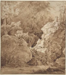 Boslandschap met bergbeek