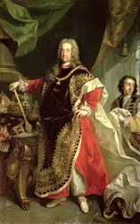 Karel VI (1685-1740), keizer van het Heilige Roomse Rijk, gekleed in de gewaden van de Orde van het Gulden Vlies