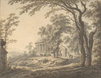 Idyllisch landschap met tempel, 1770