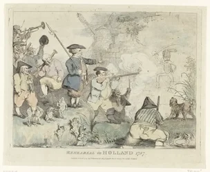 De Repetitie Vier Engelse spotprenten op de Patriotten in 1787