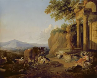 Landschap met een ruïne