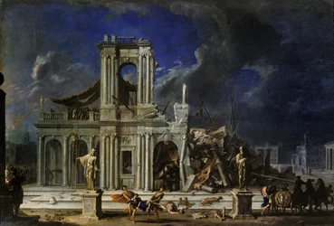 Simson die de Filistijnen verslaat, ca. 1633-34
