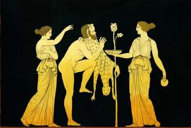 Twee maenaden bieden wijn aan Dionysos c.1796