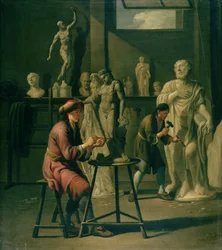 Interieur van een Beeldhouwersatelier
