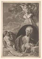 Portret van Joachim Franz Beich op 80-jarige leeftijd