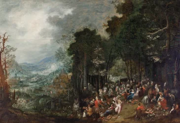 Landschap met feestgezelschap
