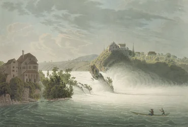 De Rijnwatervallen, gegraveerd door J. Hurlimann