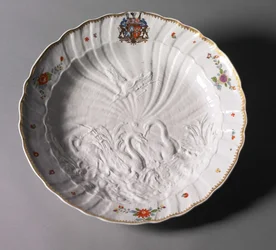 Bord van de Zwanenservice, fabrikant Meissen Porselein Fabriek, Duitsland, ca. 1737-1741
