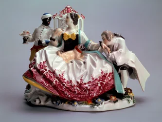 Dame met een schoothondje, 1737