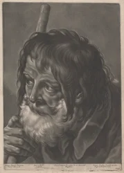 Portret van een Man met een Staf