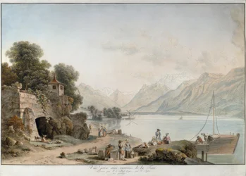 Uitzicht op het meer van Genève vanaf La Tour-de-Peilz
