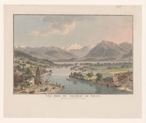 Gezicht op de Thunersee vanaf het kasteel van Thun