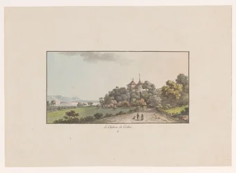Gezicht op het Chateau de Cerlier te Erlach