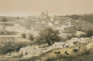 Bethanië. Ets door Bernatz et alii - Steinkopk J.F. Editore