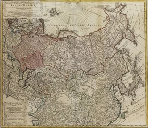 Kaart van Rusland uit: Imperii Russici et Tartariae universae tam majoris et Asiaticae quam minoris et
