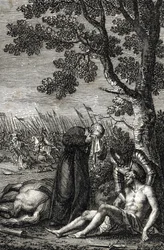 De dood van Adolf van Nassau in de Slag bij Göllheim op 2 juli