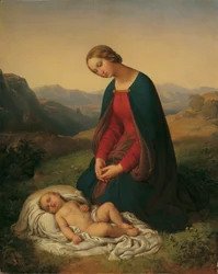 Maria, het Kind aanbiddend