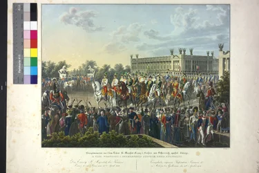 De bewegende majesteit van keizer Franz I in Parijs op 15 april 1814