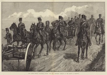 De Paasmaandag Vrijwilligersparade, de Eervolle Artillerie Compagnie op Mars naar Brighton