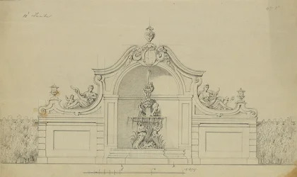 Fontein in de Perziktuin van het Bovenste Belvedere