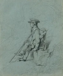 Studie van een rustende schilder