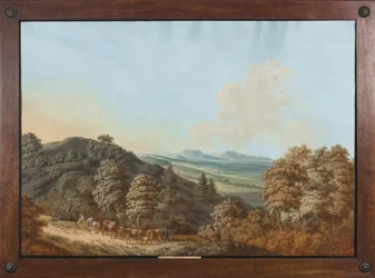 Coburg of Thüringen: "Bij Coburg naar de Gleichens bergen toe", ca. 1800