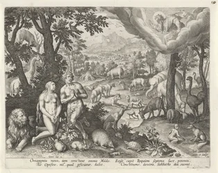 God de Vader zegent Adam, Eva en de dieren