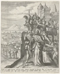 Inwoners van Nazareth verdrijven Christus uit de stad (Scènes uit het Nieuwe Testament)