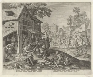 Jubal en zijn gezin maken muziekinstrumenten