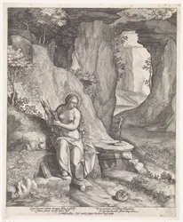 Maria Magdalena in een grot