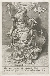 Wijsheid (Sapientia) overwint Menselijke Verbijstering (De deugden overwinnen de ondeugden)