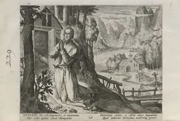Nicoleos, plaat 29 van 30 uit de serie Sylvae Sacrae (Kluizenaars in landschappen)