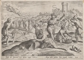 De opzichter van de farao die de Israëlieten slaat