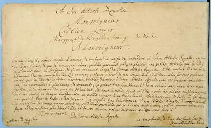 Handgeschreven opdracht van de “Brandenburgse concerten” aan Christian Ludwig, markgraaf van Brandenburg, 24 maart 1721