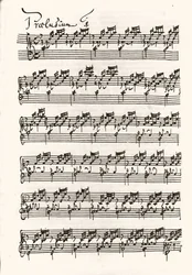 Pagina van een muziekpartituur voor Johann Sebastian Bach