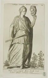 Calliope, Muze van Epische Poezie, plaat 12 uit Parnassus Biceps