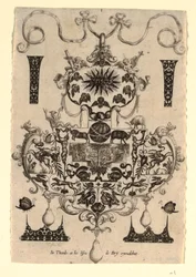Hangerontwerp met de Verleiding, Plaat 1, uit een serie van acht hangerontwerpen met de kardinale deugden