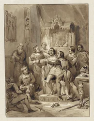 Graaf Willem V wordt krankzinnig en vermoordt Gerrit van Wateringen, 1357