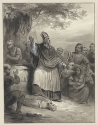 Willibrord verkondigt het geloof op Walcheren, 695