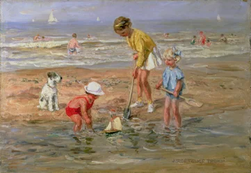 Kinderen die aan Zee Spelen