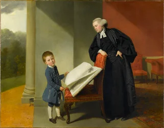 Dominee Randall Burroughes en zijn zoon Ellis, 1769